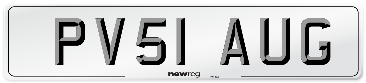 PV51 AUG Number Plate from New Reg